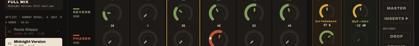 Transport, title, tempo, OPEN, SAVE, NEW, REC, then the waveform