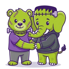 FrankenDeploy and FrankenPHP mascots